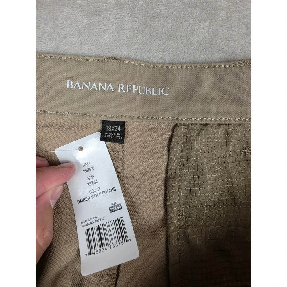 Banana Republic Pants Mens 38x34 Khaki Polyester Performance Chino *Read